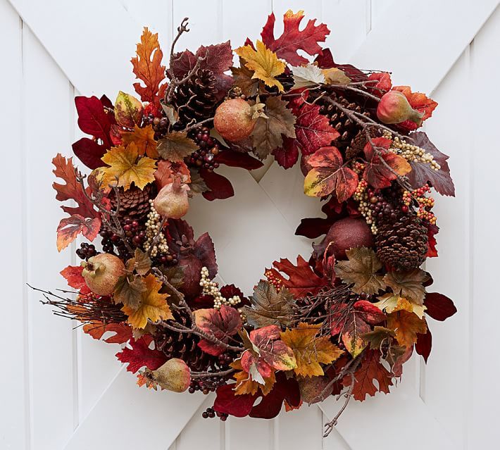 Faux Pomegranate & Pinecone Wreath | Pottery Barn (US)