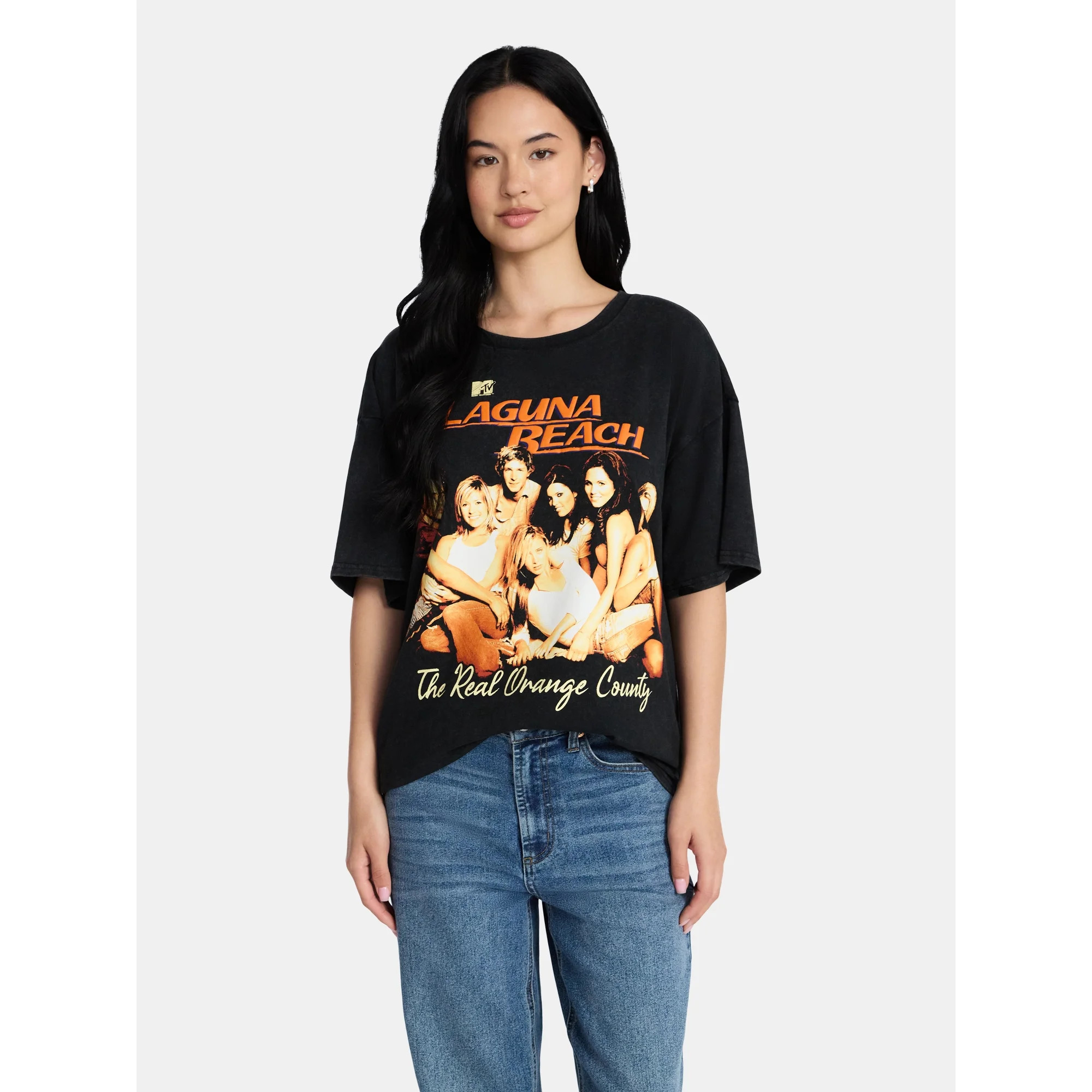 Laguna Beach Women's Oversized Graphic Tee with Short Sleeves, Sizes XXS-4X | Walmart (US)
