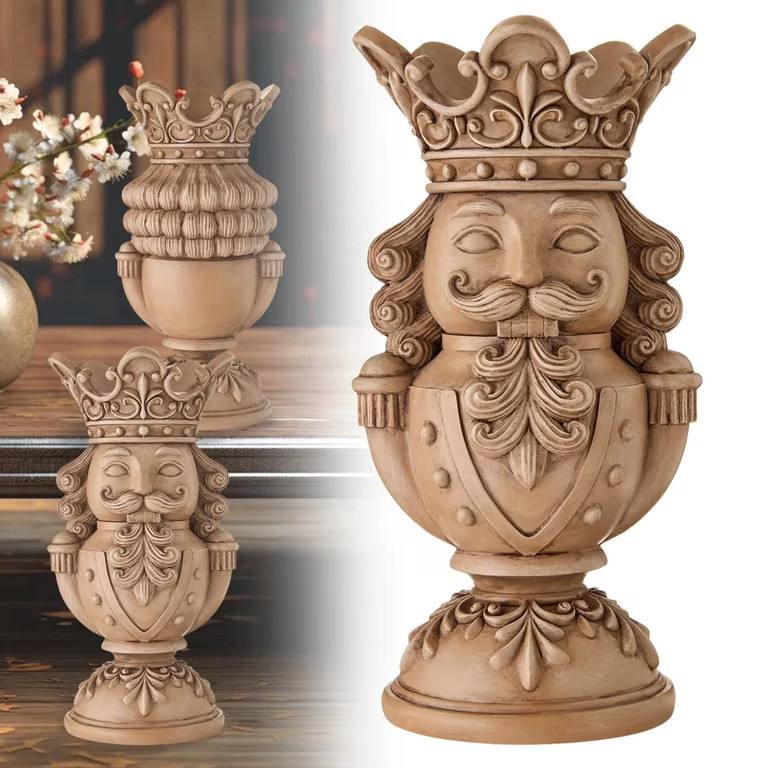 Nutcracker Candle Holder, 6 Inch Polyresin King Nutcracker Statue, Vintage Pillar Candle Holder, ... | Walmart (US)