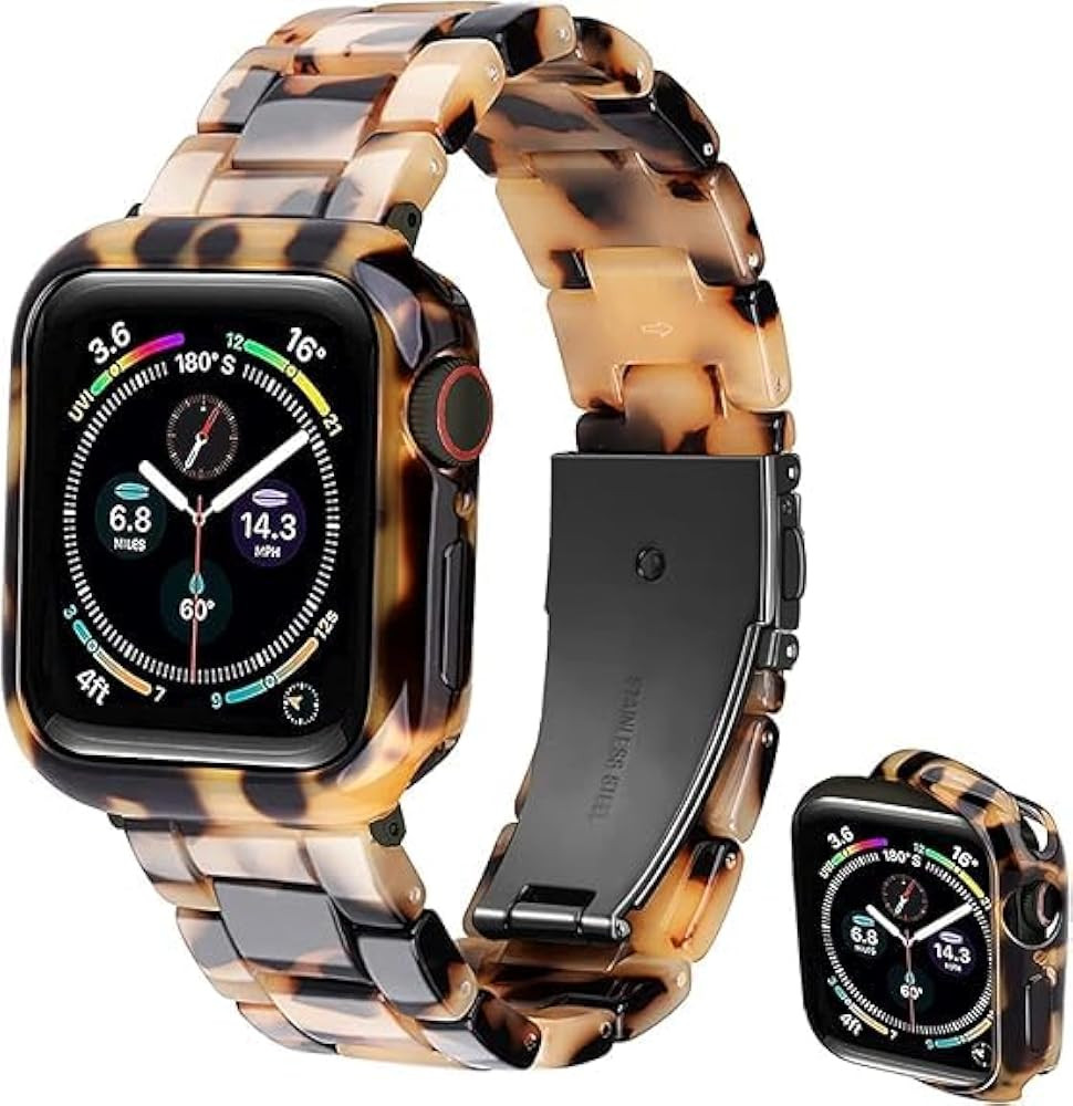 Band with Case Compatible with Apple Watch 49mm 46mm 45mm 44mm 42mm 41mm 40mm 38mm,Women Men Fash... | Amazon (US)