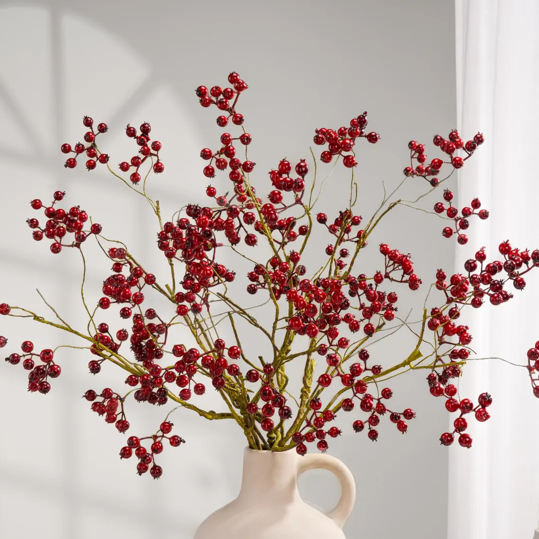 Faux Cranberry Branch - Artificial Plant - Red - Etsy | Etsy (US)