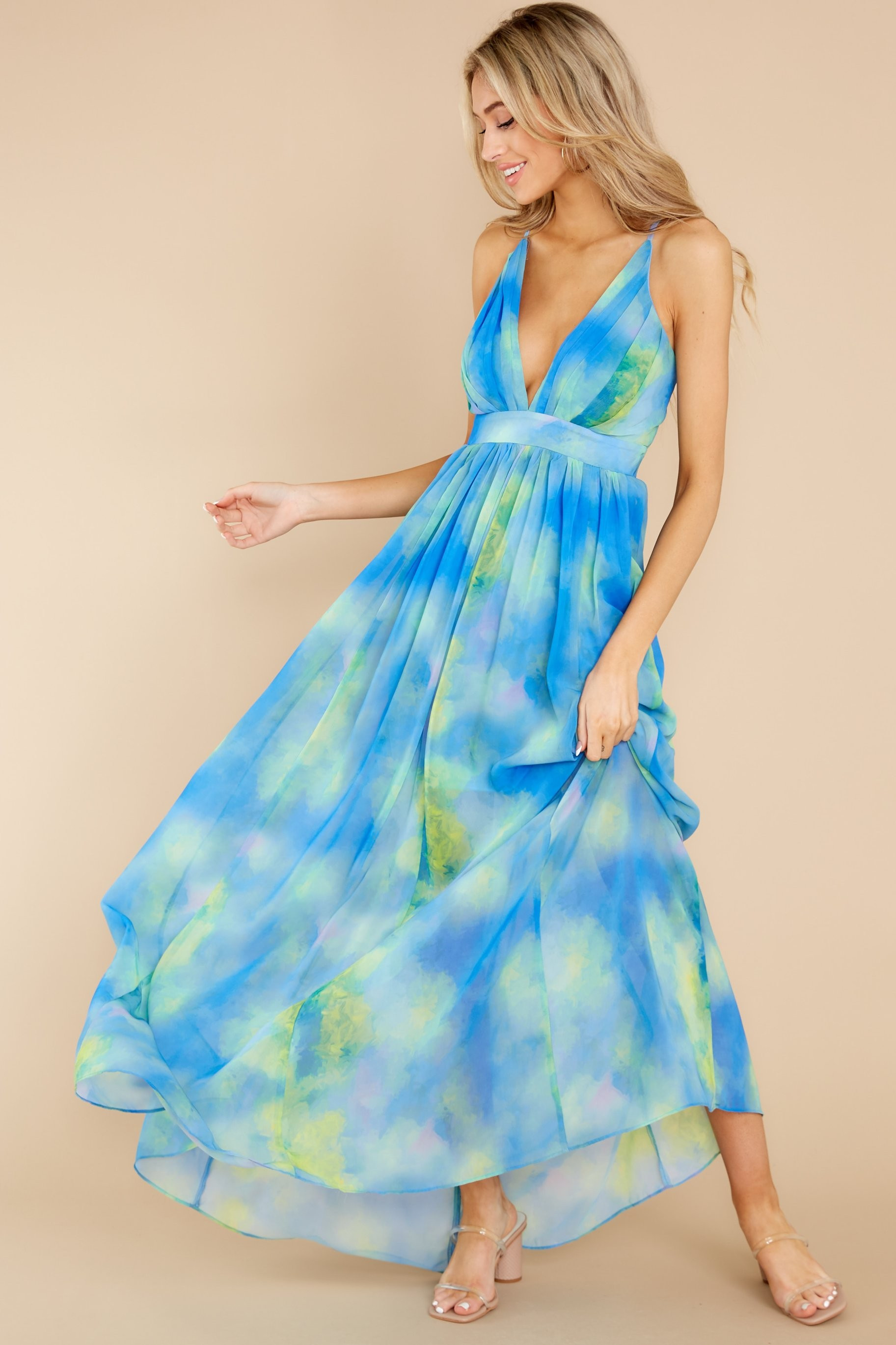 Upping The Stakes Blue Multi Maxi Dress | Red Dress 