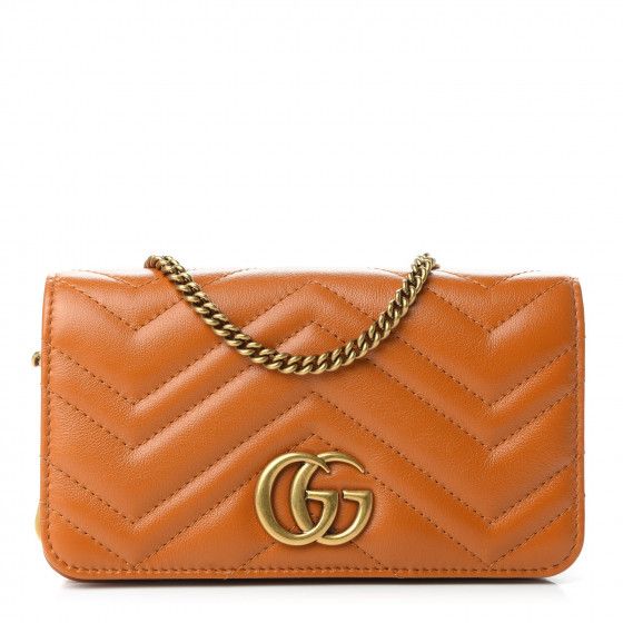 GUCCI Calfskin Matelasse GG Marmont Mini Bag Orange | FASHIONPHILE | Fashionphile