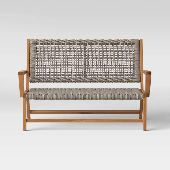 Lena Wood & Rope Patio Loveseat - Gray - Project 62™ | Target