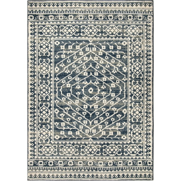 My Texas House Delilah, Global, Traditional, Woven Area Rug, Blue, 5'3" x 7'6" - Walmart.com | Walmart (US)