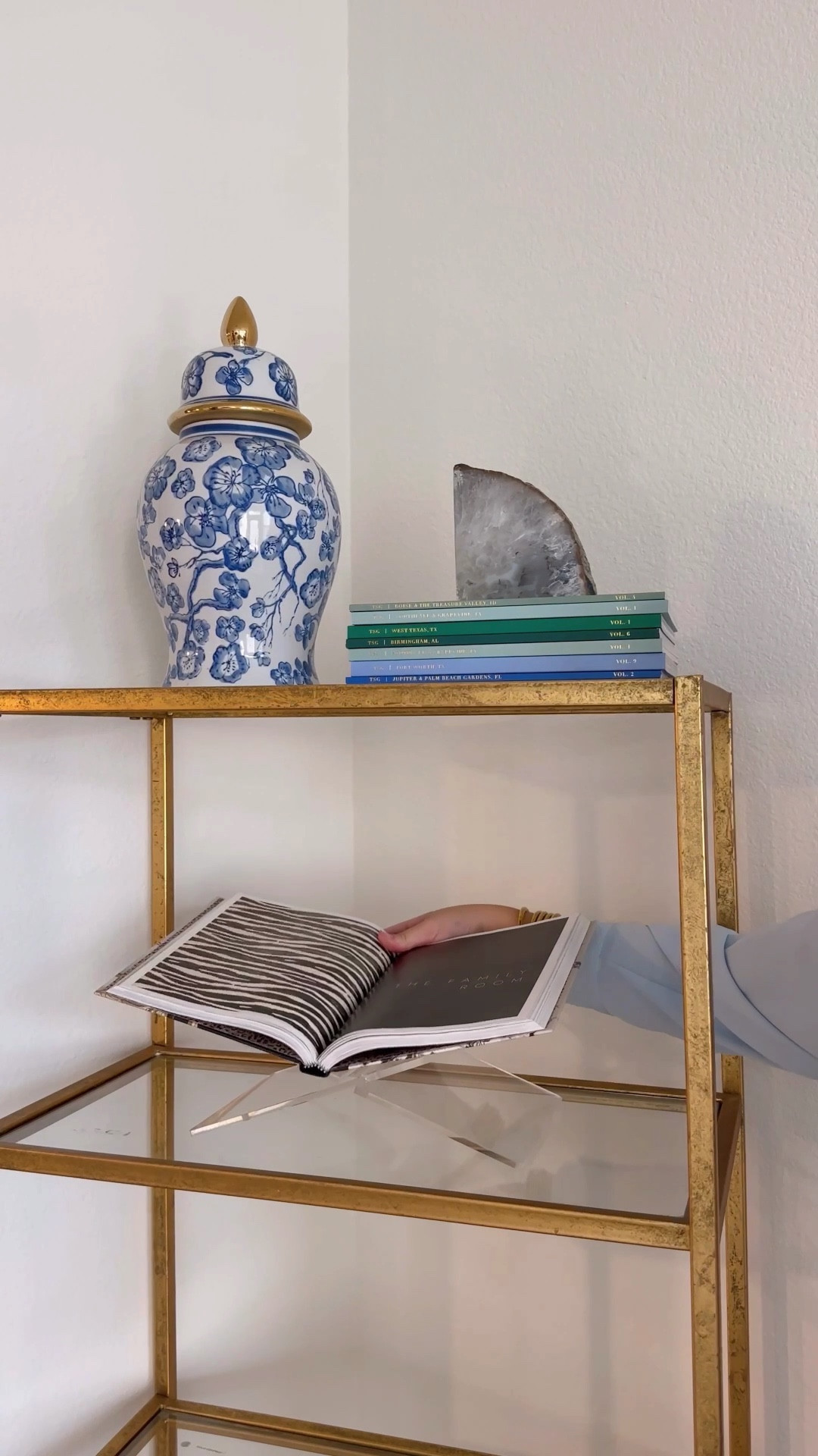 Shelf styling. Shelf decor. Blue and white decor. Gold decor. Neutrals. Home styling. Apartment style. Apartment decor. Home finds  

#LTKFindsUnder100 #LTKFindsUnder50 #LTKHome