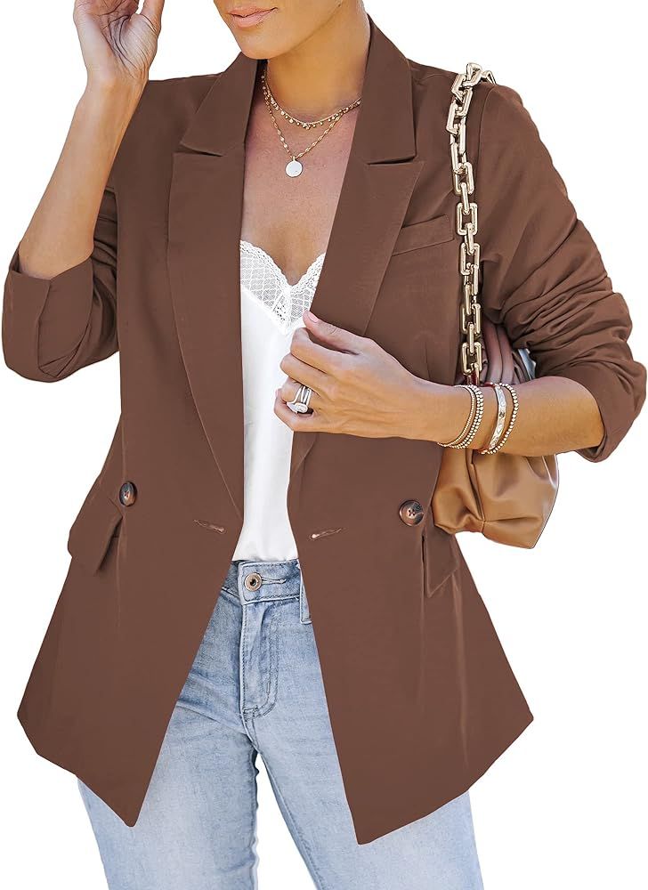 LookbookStore Blazer Jackets for Women Business Casual Outfits Work Office Blazers Lightweight Dress | Amazon (US)