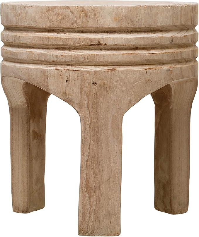 Creative Co-Op Paulownia Wood Stool, Natural | Amazon (US)