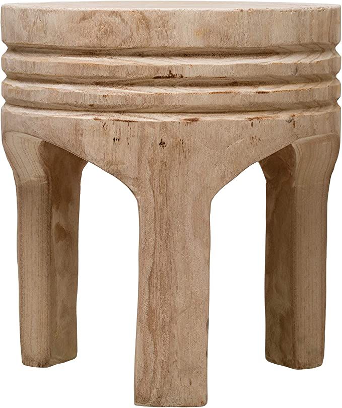 Creative Co-Op Paulownia Wood Stool, Natural | Amazon (US)