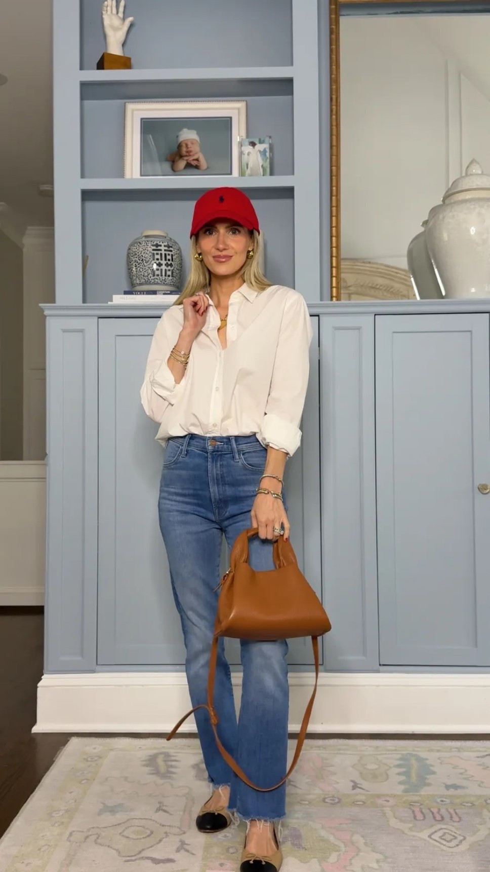 I love paring a simple button down and jeans look with a colorful baseball hat.

#LTKootd #LTKgrwm #LTKSeasonal