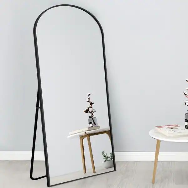 Arch Floor & Full Length Metal Framed Wall Mirror - N/A - Black-62*19 | Bed Bath & Beyond