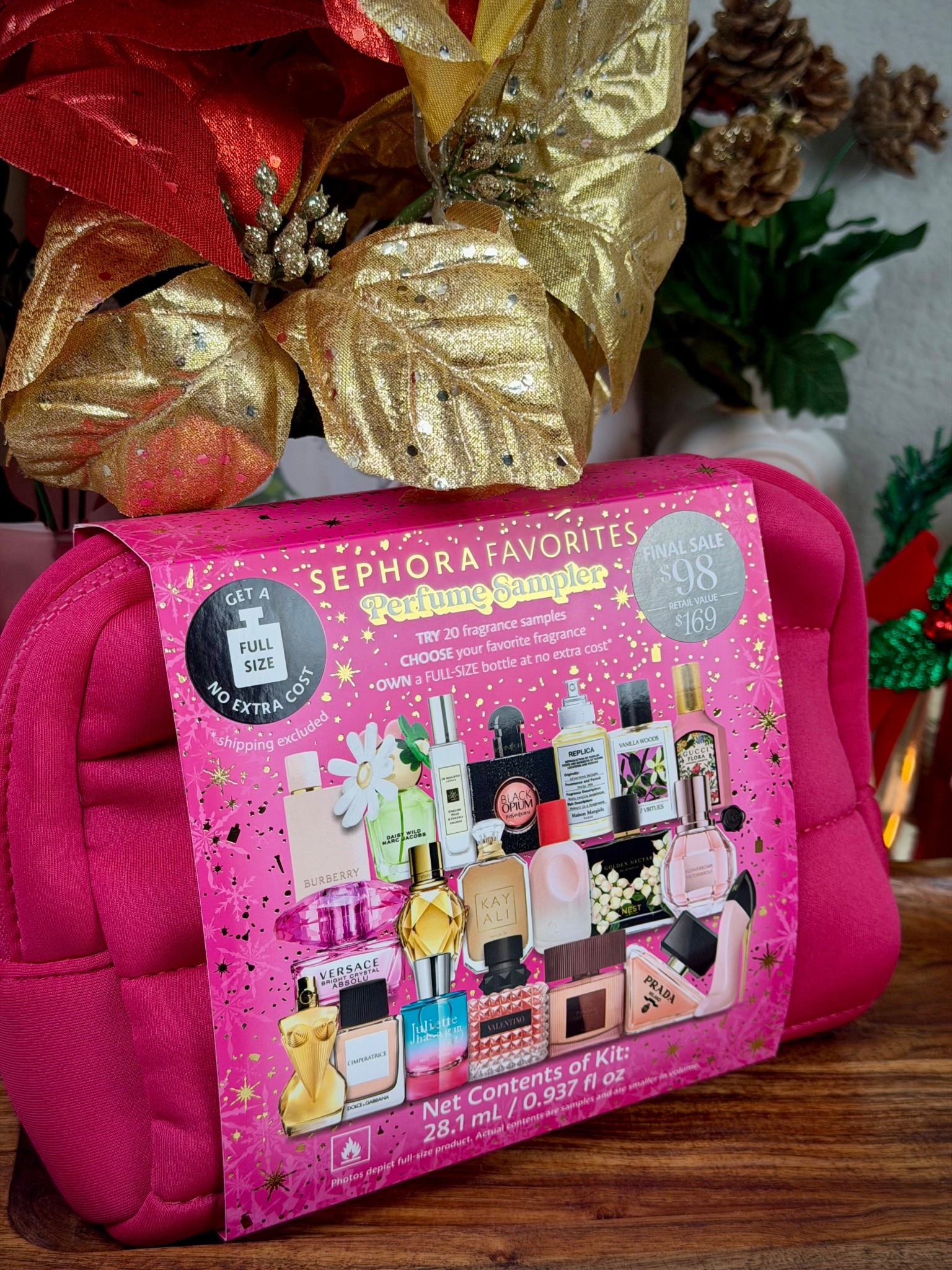 Gift Idea for Woman This Year

This set is such a good gift. The bag is cute, the 20 perfume samples are fun to try at home and you can test everything without rushing. I love that I can finally smell each scent slowly, not like in the store where my nose gives up after a few.

And the voucher is the best part. You just choose your favorite scent and pick up the full-size bottle at Sephora.

It feels special and honestly gives that little wow moment. I truly recommend it.