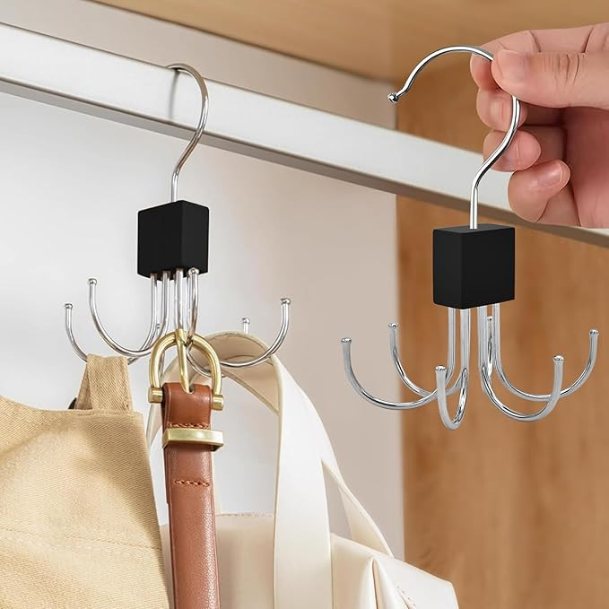 Belt Hanger, Rotatable Belt Rack Closet Accessories Organizer,Maximum 18 Storage Capacity,Hanging... | Amazon (US)