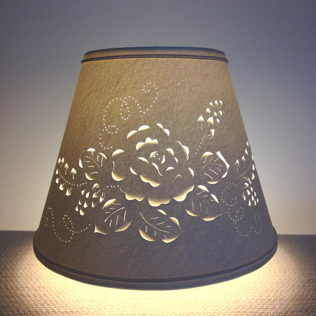 Cut and Pierced Rose Design Lampshade-clip on Lampshade-lamp Shade-paper Lampshade-pierced Lampsh... | Etsy (US)