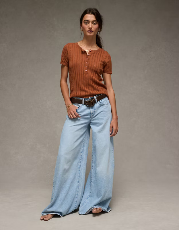 AE Henley Sweater T-Shirt | American Eagle Outfitters (US & CA)