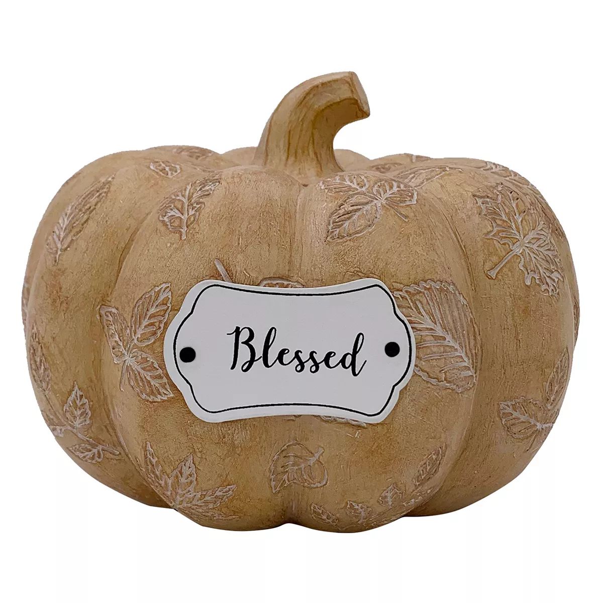 Celebrate Fall Together Embossed Leaves Blessed Artificial Pumpkin Table Decor | Kohl's