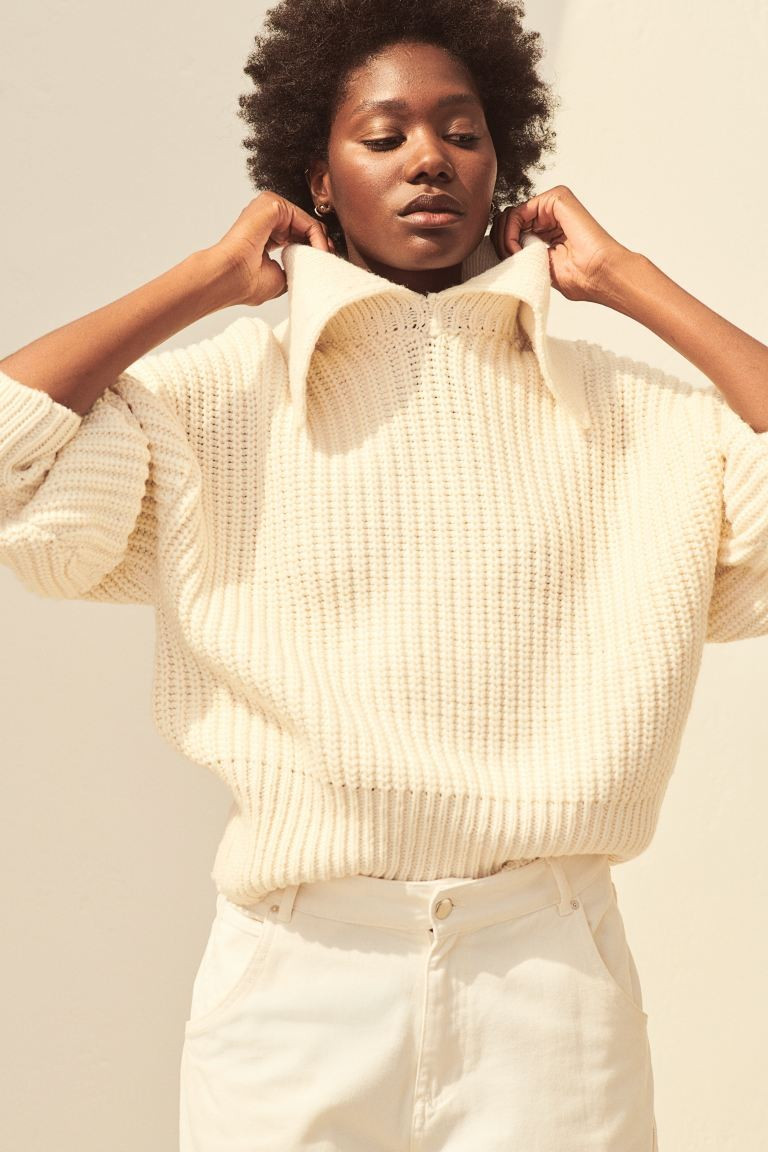 Collared rib-knit jumper | H&M (UK, MY, IN, SG, PH, TW, HK)