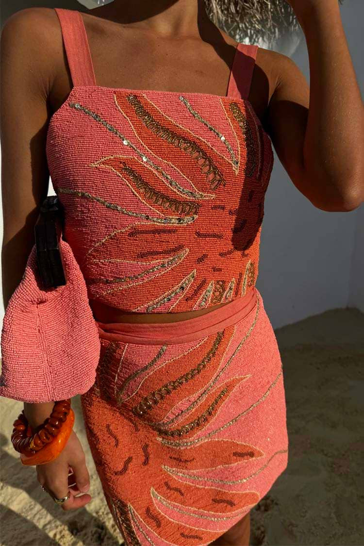 Pink Sol Beaded Top | Never Fully Dressed US