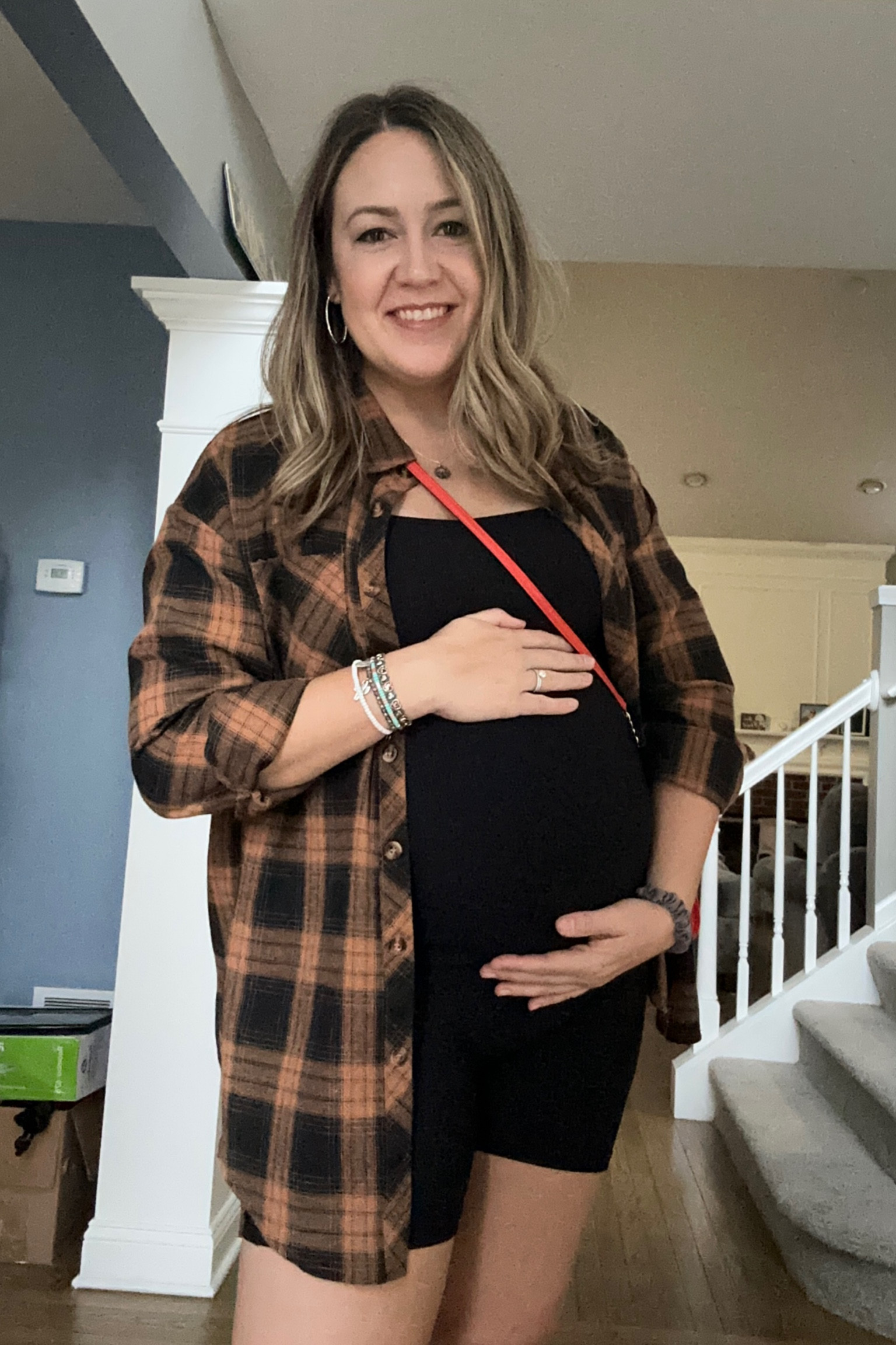 Maternity style. Comfortable pregnancy. Maternity jumper jumpsuit. Women's flannel. Fall style  

#LTKGiftGuide #LTKSeasonal #LTKbump