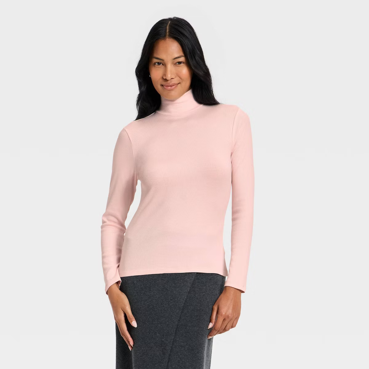 Women's Long Sleeve Ribbed Turtleneck Top - A New Day™ | Target