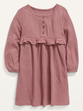 Long-Sleeve Thermal Henley Dress for Toddler Girls | Old Navy (US)