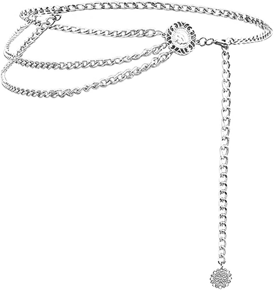 Chain Belts for Women Fashion Plus Size Waist Chain Belt Gold Silver Waist Belt Belly Chain Waist... | Amazon (US)