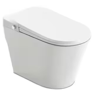 ANZZI ENVO Echo Elongated 1.28 GPF Smart Bidet Toilet in White with Auto Open, Auto Close, Auto F... | The Home Depot