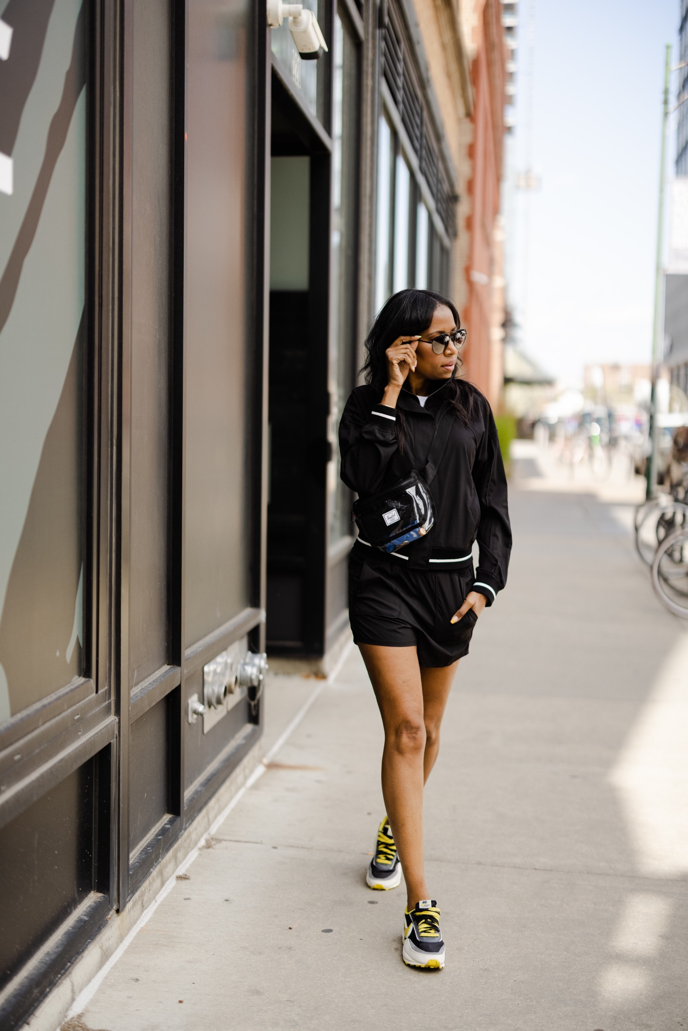 Athleisure! Workout in style. Wearing size small in jacket and shorts.  Size 9.5 in shoes.  #athleisure #workoutclothes #fitness #sneakers 

#LTKstyletip #LTKfit