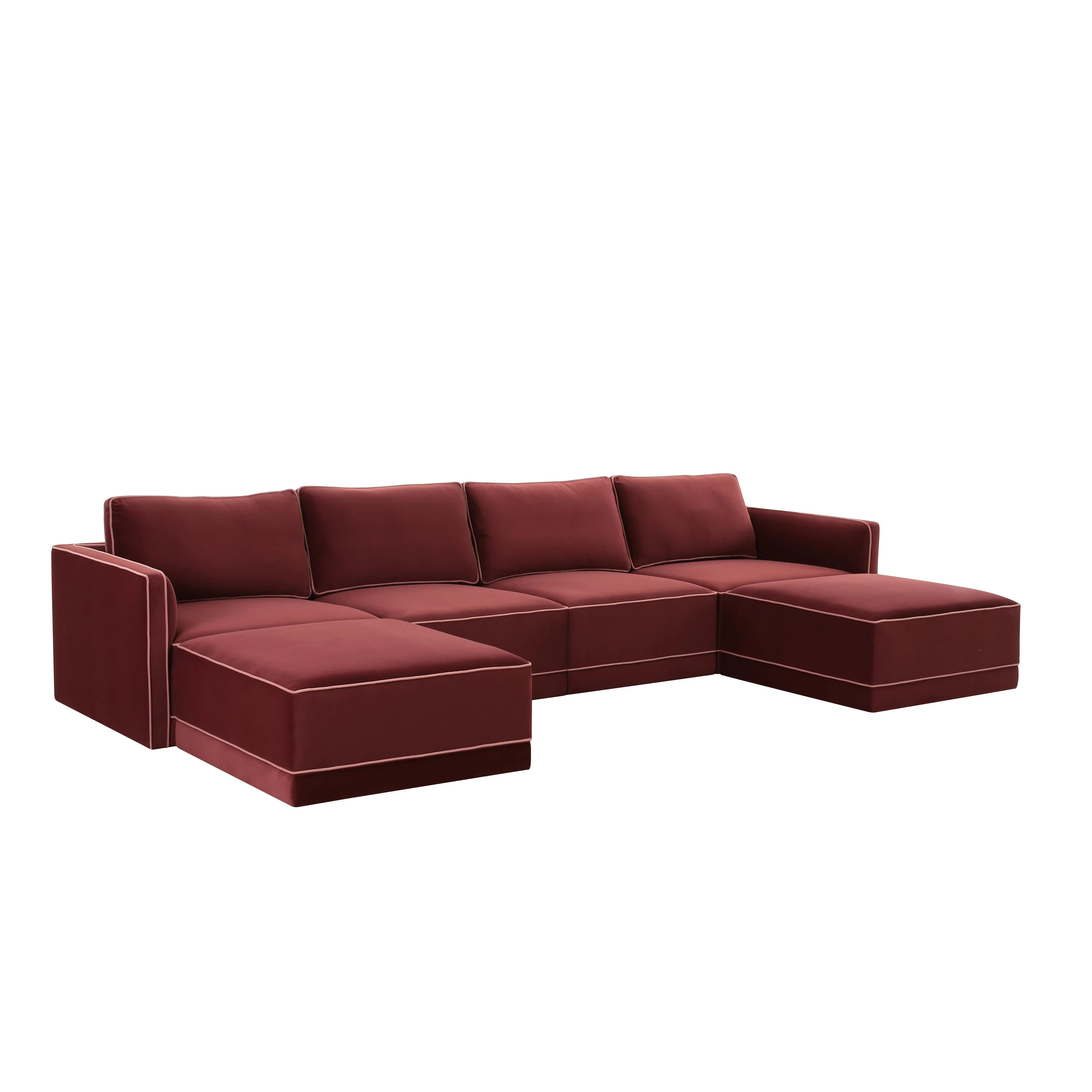 Willow 6-Piece Performance Velvet Modular U Sectional | TOV Furniture