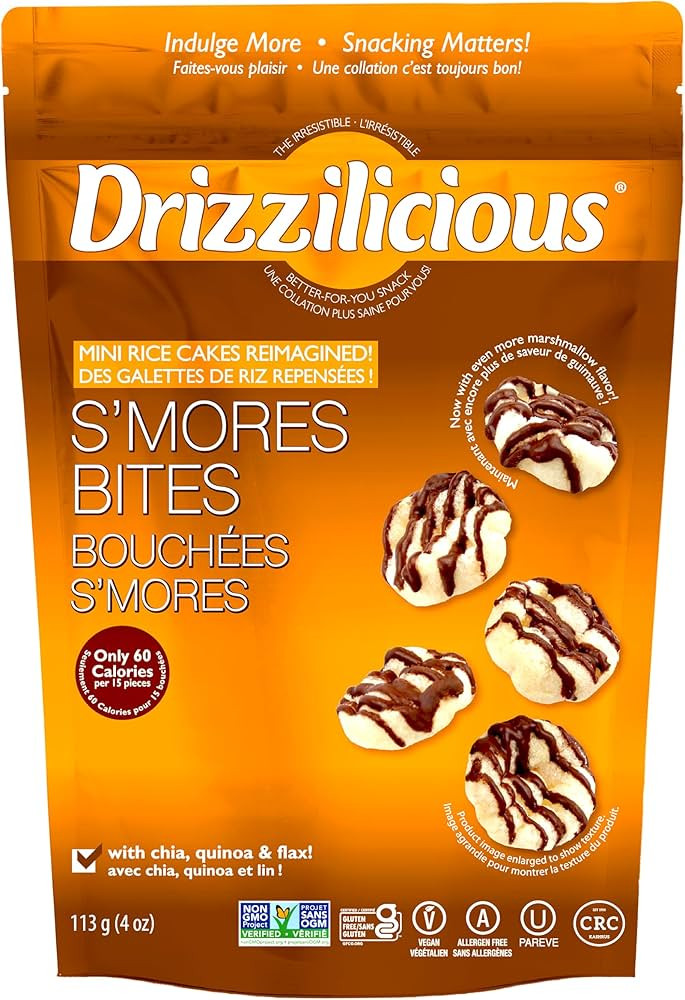 Drizzilicious Crunchy Drizzle Bites S'Mores Gluten Free 4 Ounce ., 4 Ounce | Amazon (US)