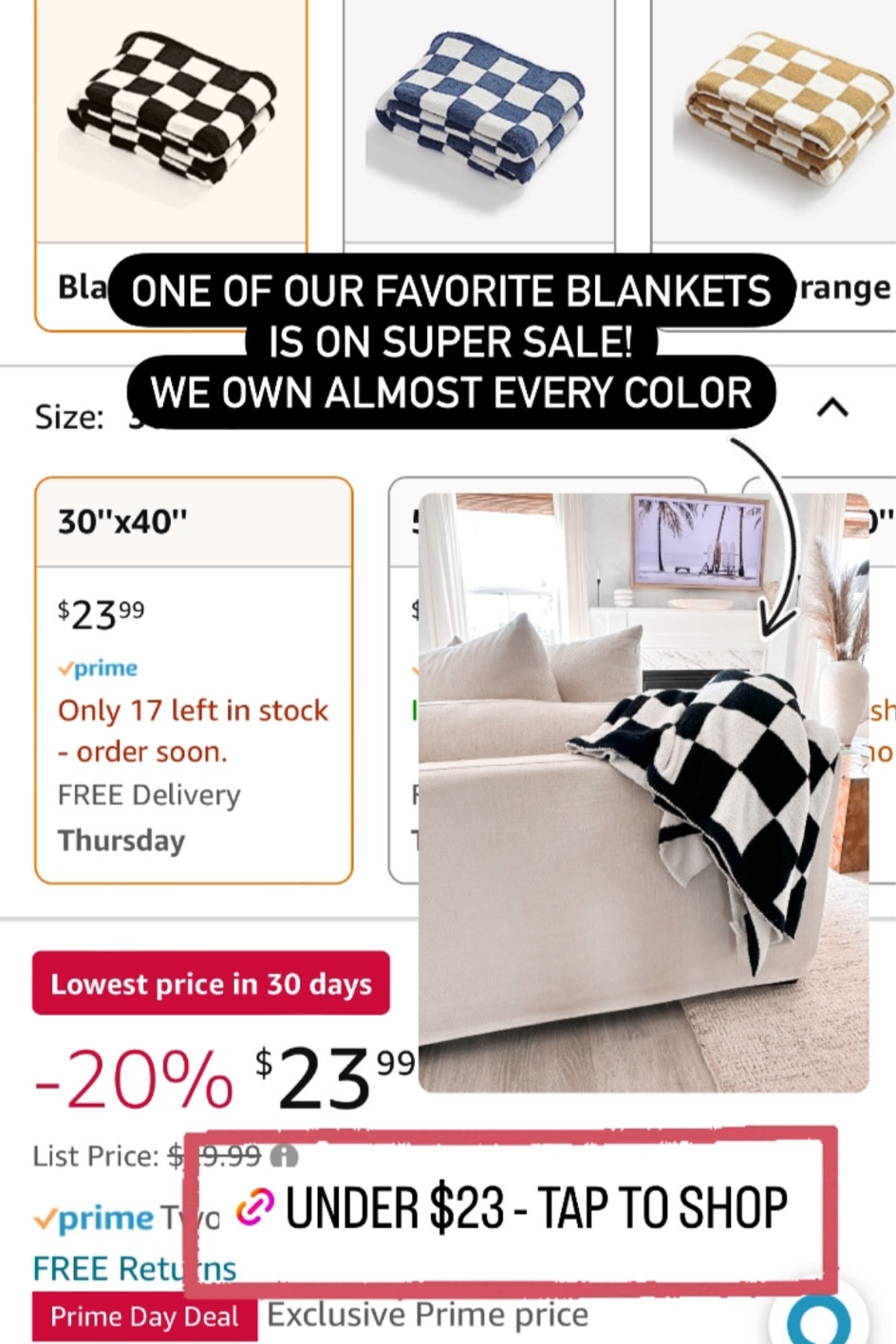 YIRUIO Throw Blankets Checkerboard … curated on LTK