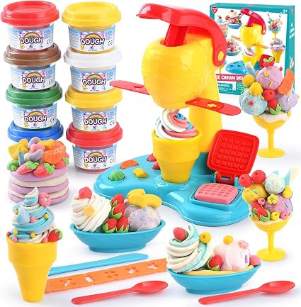 PLAY Color Dough sets for Kids ages 4-8,Play kitchen Ice Cream Maker Playdough Set for kids ages ... | Amazon (US)