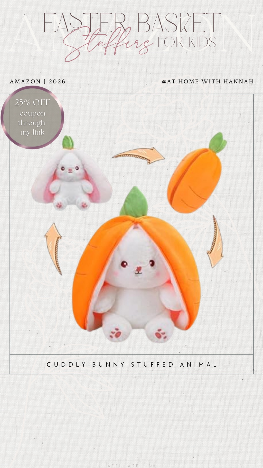 bunny Easter gift • Easter basket filler • cute kids plush 🤍

This bunny plush is so sweet for an Easter basket — soft, festive, and one of those little gifts that instantly makes the basket feel extra cute. Such a good non-candy Easter filler for toddlers and little kids.





•
bunny Easter gift • Easter basket filler • bunny stuffed animal • toddler Easter basket idea • cute non candy Easter gift • spring plush toy • Easter gift for kids • Amazon kids finds

#BunnyEasterBasket #EasterGiftIdeasForKids #StuffedAnimalFinds #ToddlerEasterIdeas #AmazonKidsFinds #LTKspring


#LTKSaleAlert #LTKKids #LTKSeasonal
