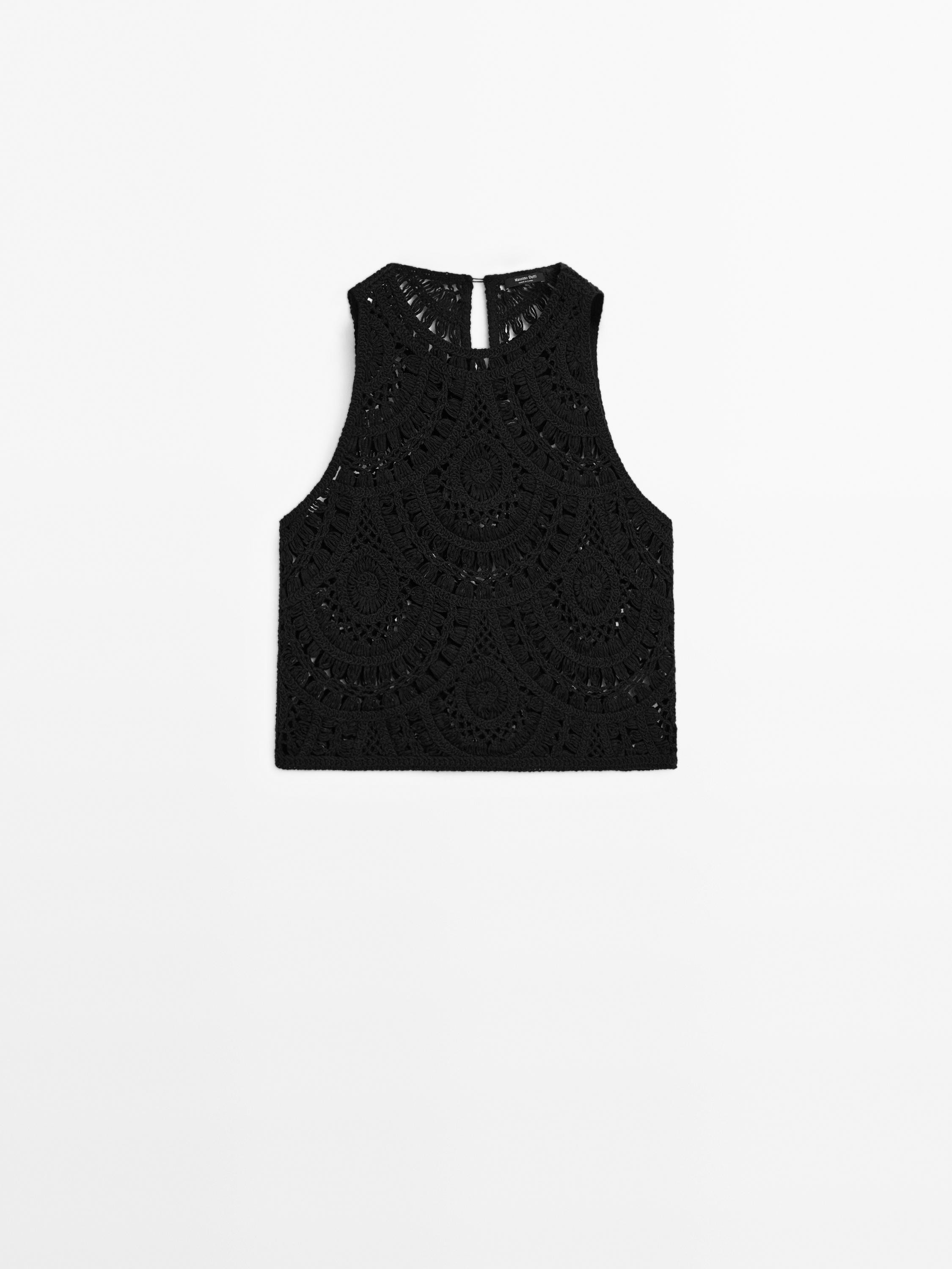 Crochet knit top | Massimo Dutti US