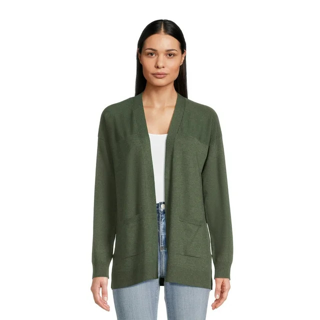Time and Tru Women's Lightweight Open Front Cardigan - Walmart.com | Walmart (US)