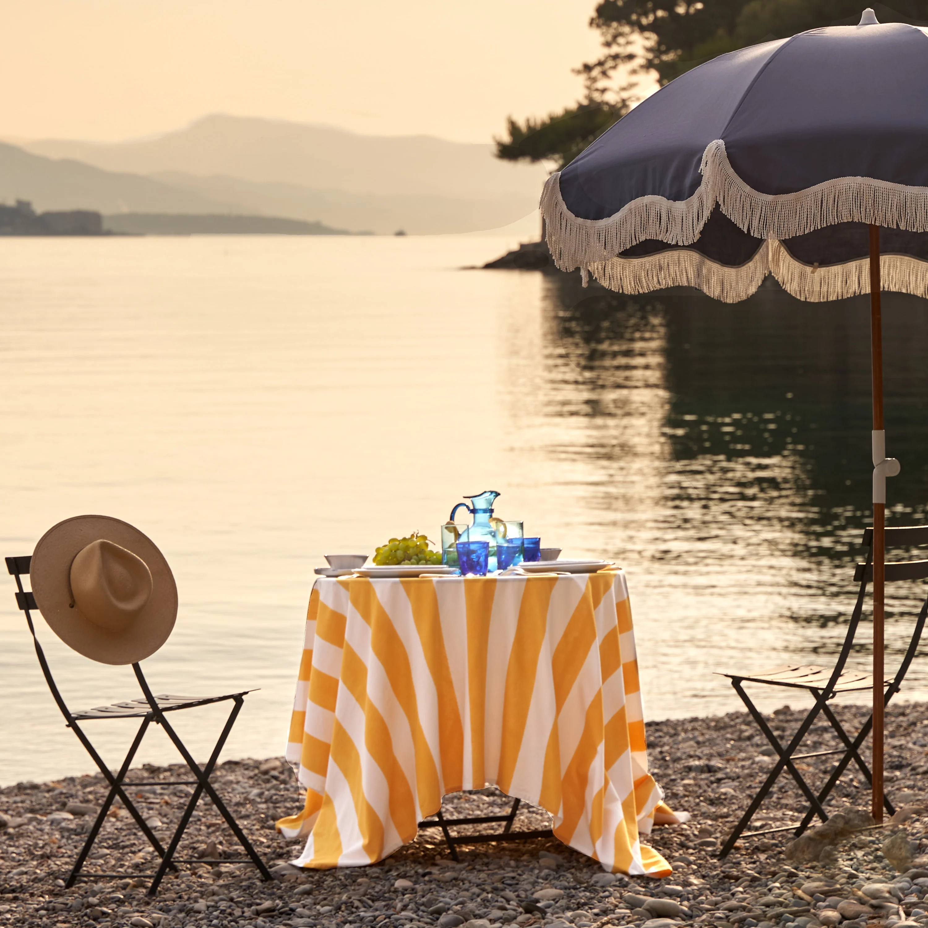 French Tablecloth St. Tropez Yellow Stripes | Couleur Nature
