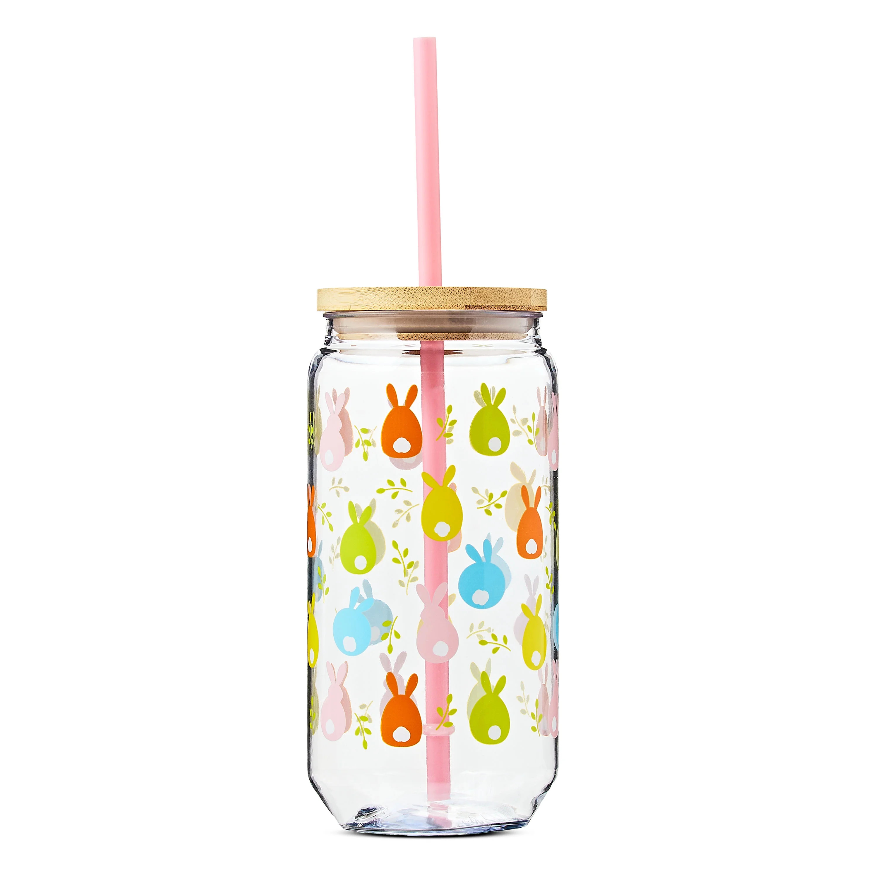 Easter Plastic Bunny Cup with Bamboo Lid and Plastic Straw, 20 fl oz, by Way To Celebrate | Walmart (US)
