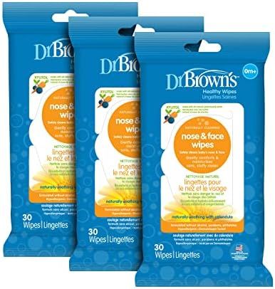 Dr. Brown's Nose and Face Wipes for Babies and Toddlers - 30ct - 3 Pack | Amazon (US)