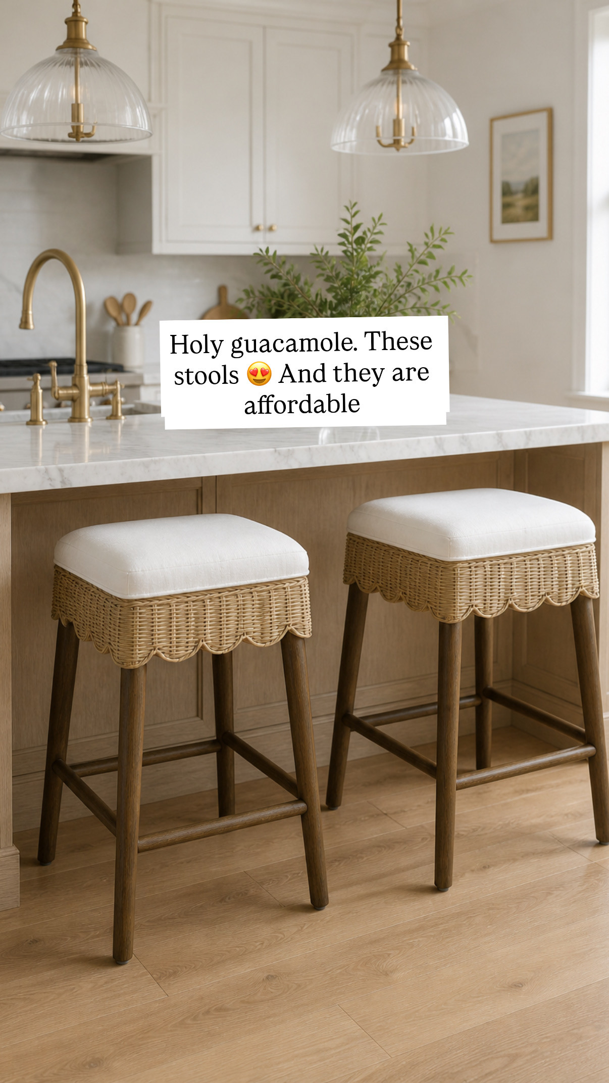 I cannot get over these counter stools. These might be the prettiest I have seen and they are so affordable! Grab them if you can 

 #LTKSeasonal #LTKHome #LTKSaleAlert
