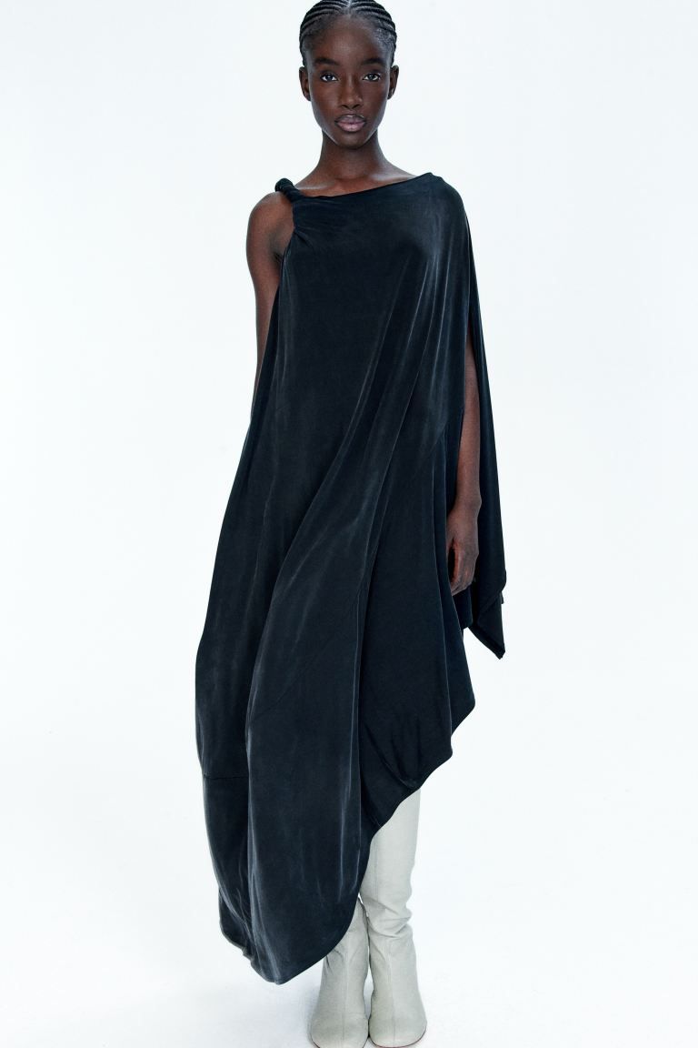 Asymmetric Jersey Dress - Black - Ladies | H&M US | H&M (US + CA)
