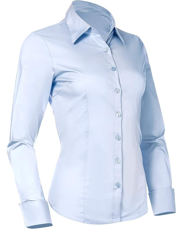 PIER 17 Button Down Shirts for Women, Tailored Long Sleeve Casual Business Professional Office Wo... | Amazon (US)