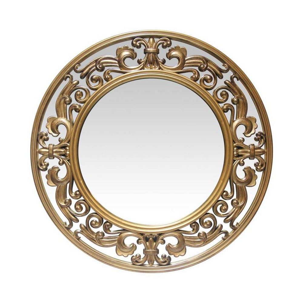 23.5"" Victoria Round Wall Mirror Brushed Gold - Infinity Instruments | Target