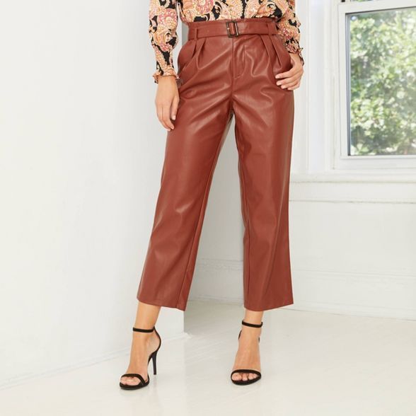 Women's High-Rise Belted Pleat Front Pants - Who What Wear ™ | Target