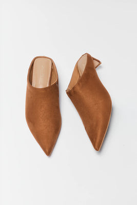 Tan Faux Suede Clogs | Avara