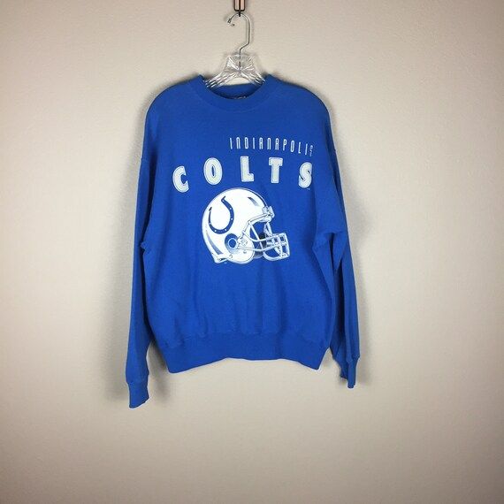 Vintage Indianapolis Colts Crewneck Sweatshirt (Size XL) 90s Indy Bleed Blue Simple Vintage Colts... | Etsy (US)