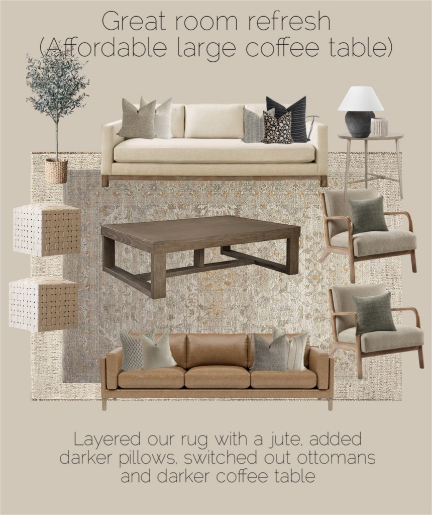 Great room refresh 
(Affordable large coffee table) 

#LTKstyletip #LTKhome #LTKsalealert
