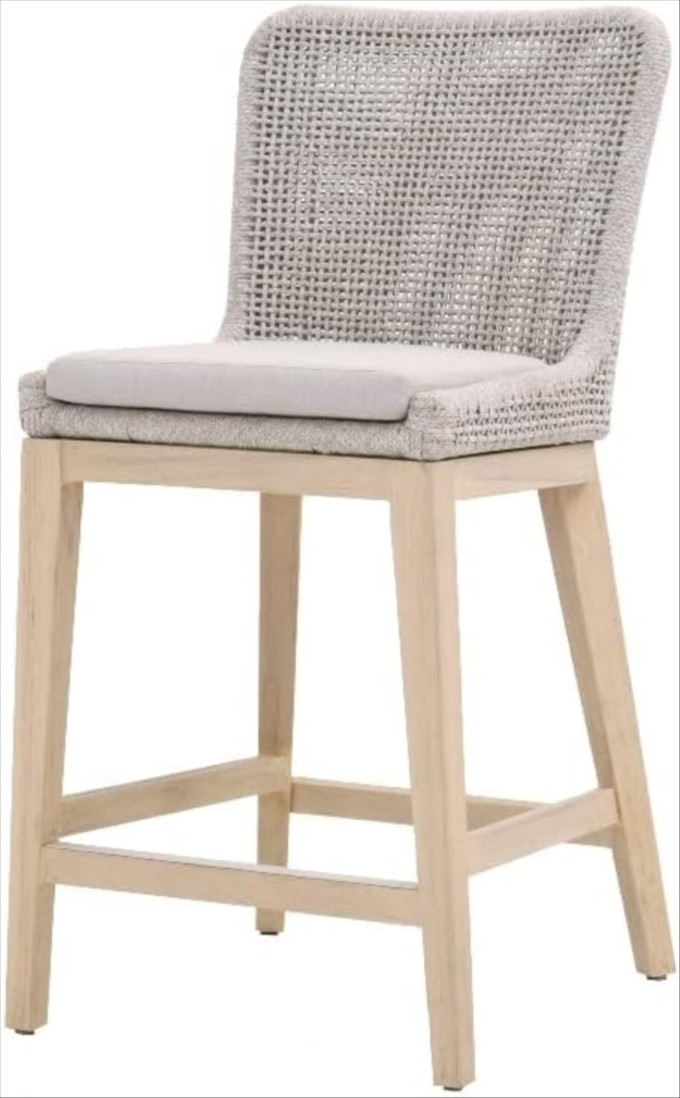 Click for more info about Woven Mesh 26.5" Fabric Counter Stool in Taupe Gray