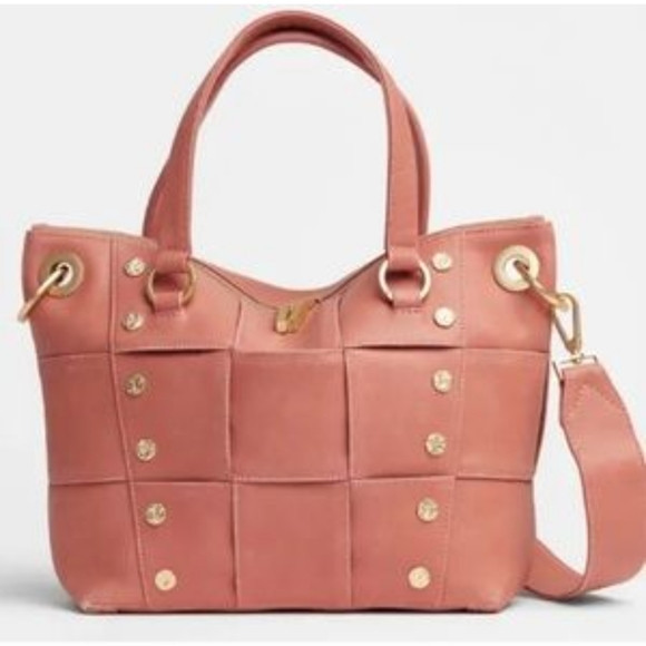 Hammitt Daniel Sorbet Pink Weave / Brushed Gold Hammered Satchel | Poshmark