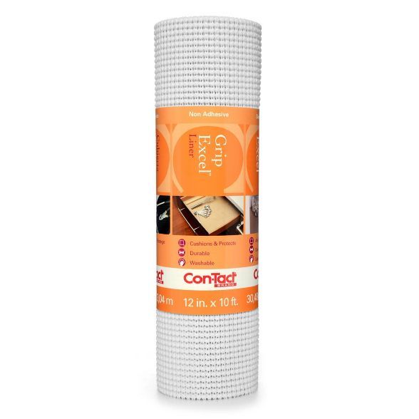 Con-Tact Brand Grip Premium Non-Adhesive Shelf Liner- Excel Grip White (12''x 10') | Target