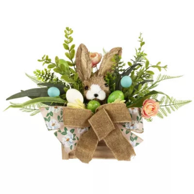 Northlight Boxed Floral Arrangement with Bunny Easter Decoration - 12", Green | Belk